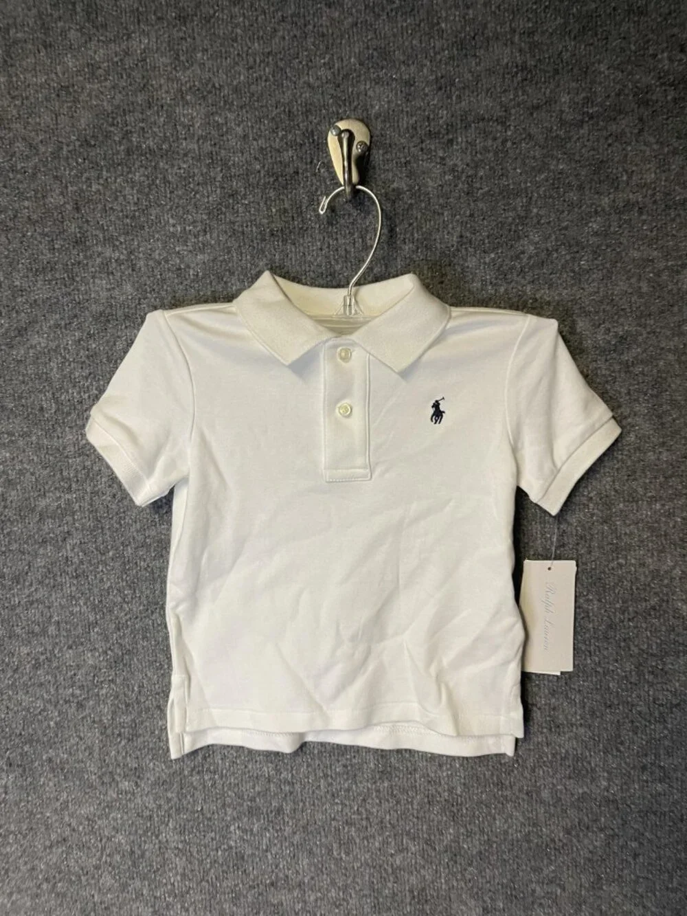 Ralph Lauren Polo Shirt Boys 12-18 Months White Short Sleeve Pony Logo Knit